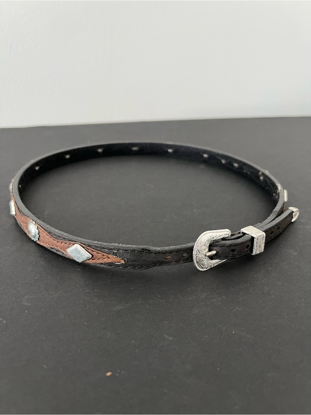 3D Western Brown Black Concho Hatband